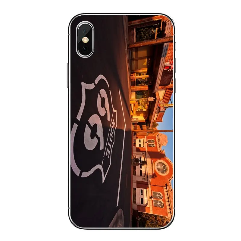 Transparent TPU Bag Case For Huawei Honor 8 8C 8X 9 10 7A 7C Mate 20 Lite Pro P Smart Plus USA Route 66 Automotive motorcycle |