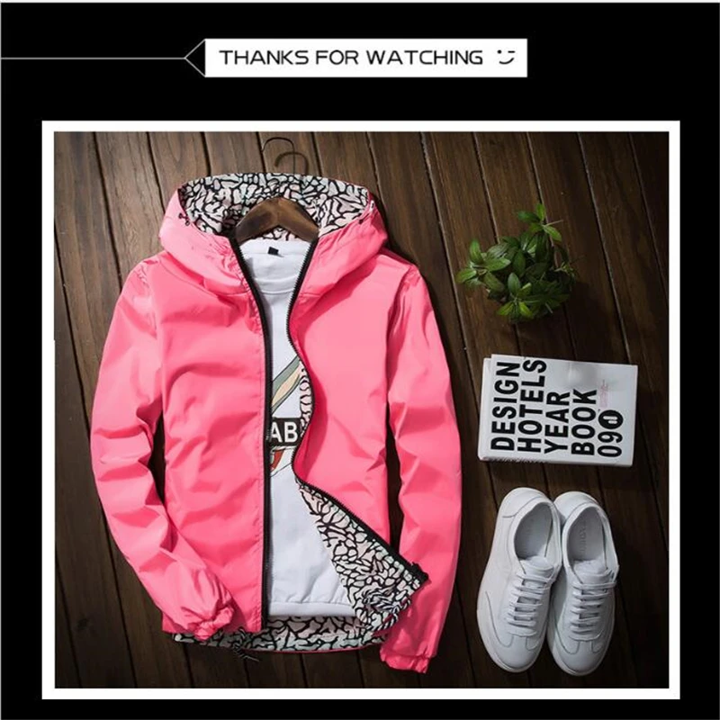 Мужская двусторонняя толстовка приталенная ветровка одежда для пар парадная