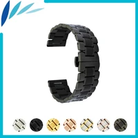 stainless steel watch band 20mm 22mm for casio bem 302 307 501 506 517 ef mtp series metal strap loop wrist belt bracelet black