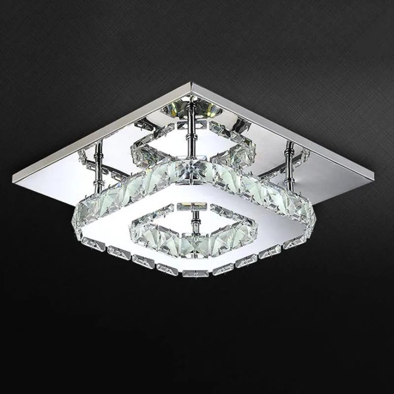 Квадратная светодиодная Кристаллическая Люстра для прохода крыльца лестницы wth