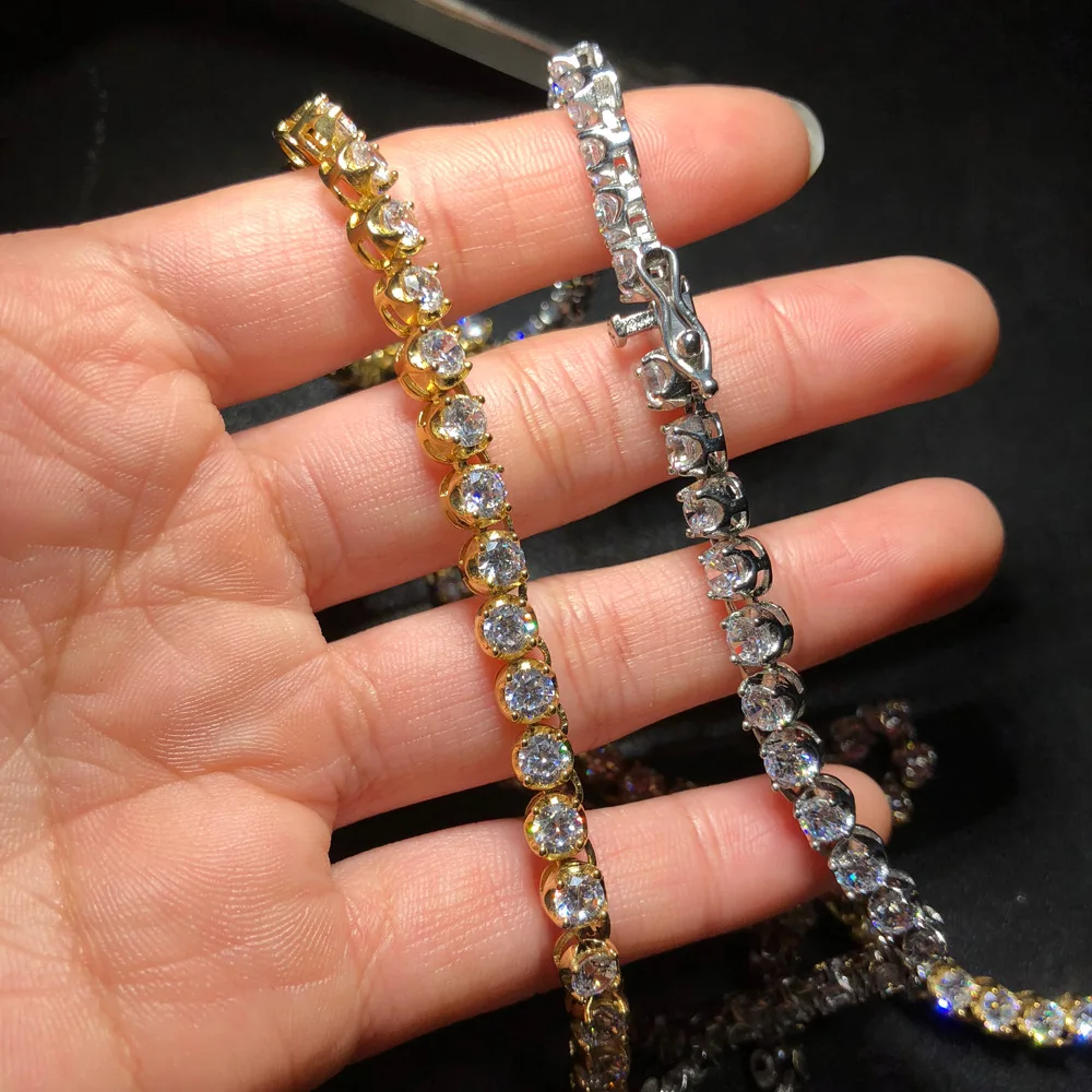 4 мм круглые кубические циркониевые теннисные цепи Чокеры ожерелья из