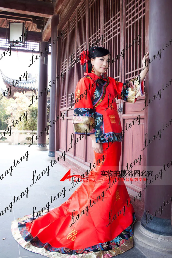 New Chinese Ancient Clothing Show Pratensis Suit Costume Wedding Dress Bride Chinese Style Wedding Dress Marriage
