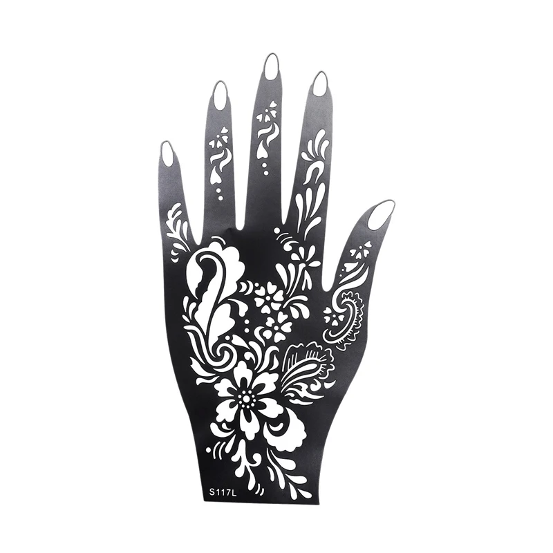 1 шт. хна ручной трафарет цветок Аэрограф Для блесток Mehndi большой для красоты с