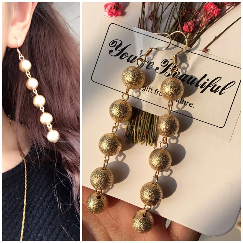 Очаровательные матовые серьги с имитацией жемчуга длинные висячие для женщин