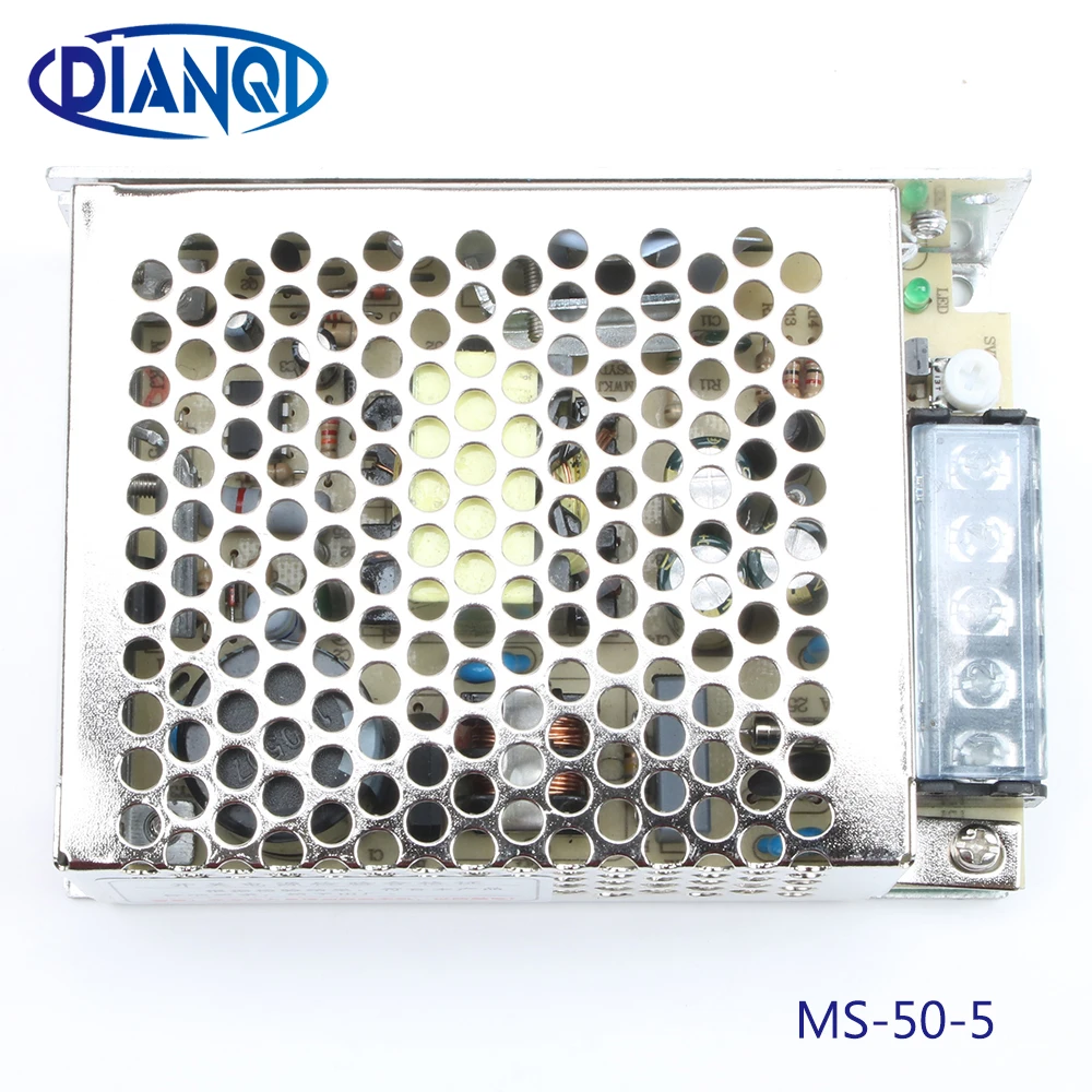 DIANQI источник питания 50 Вт 5 в 10 А Блок мини размер din led ac dc преобразователь ms MS 12 15|ac