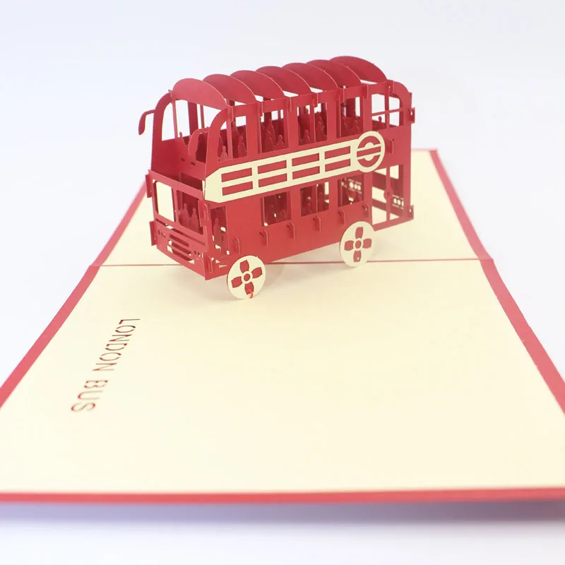 3d лазер ручной работы резьба по дереву красная двухслойная автобусная бумага