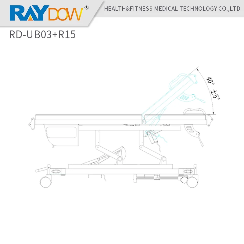 RD-UB03 + R15 raydow авто изменение Бумаги медицинской массажная кровать с 4 ролики |