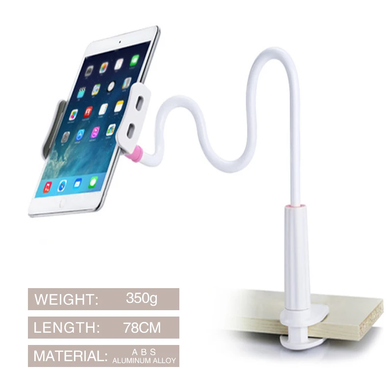 Thick white and pink Гибкая подставка для планшета, держатель для iPad Mini Air Kindle samsung, телефон для Iphone 3,5-10,5 дюймов, ленивая кровать, подставка для планшета, ПК, складная - Цвет: Thick white and pink