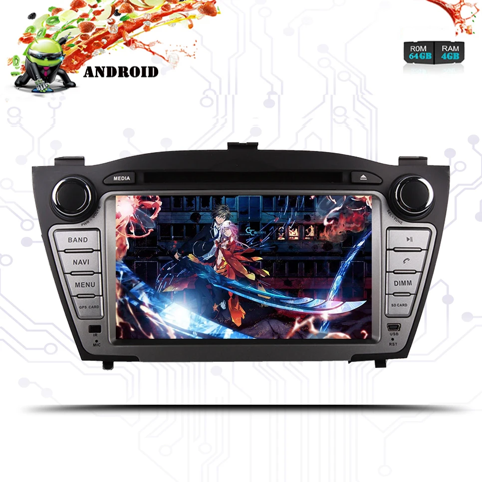 Головное устройство для HYUNDAI ix35 Tucson 2009 2014 2 Din Android 9 0 4G + 64G радио навигация GPS DVD