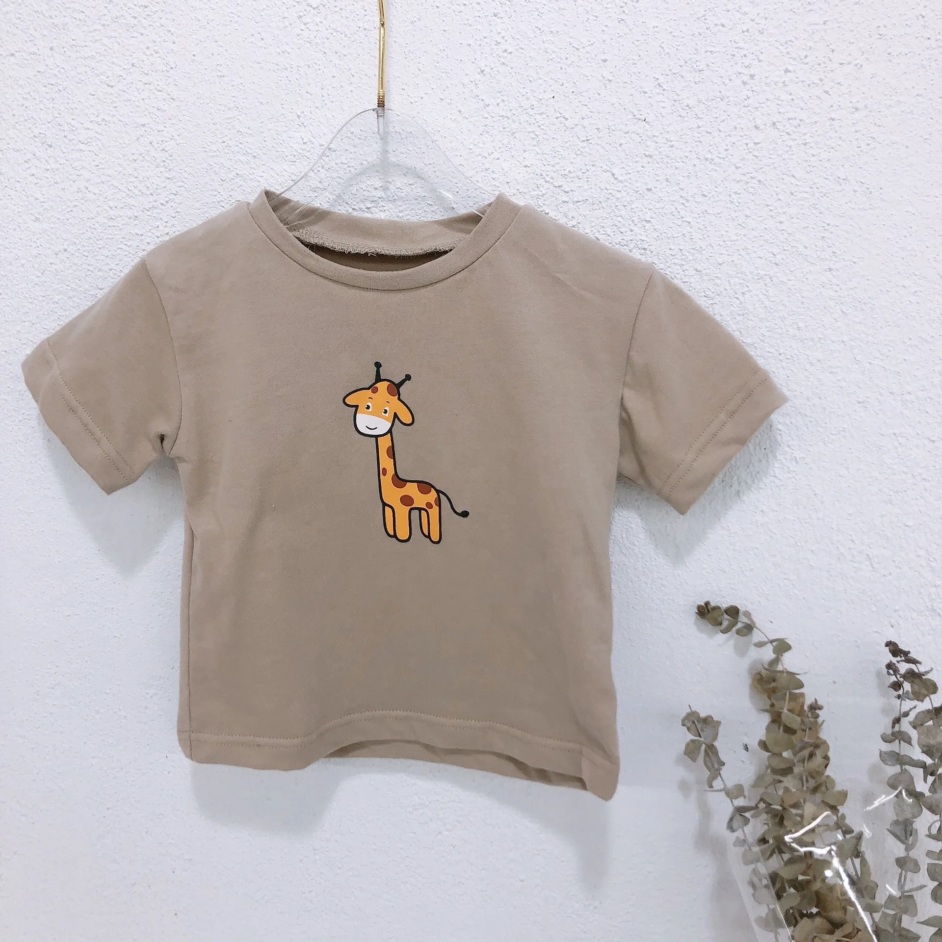 Giraffe Г. Детские весенне-летние футболки с коротким рукавом для мальчиков и девочек, Милая футболка с животными из мультфильмов детские хлопковые футболки, топы для детей - Цвет: Giraffe