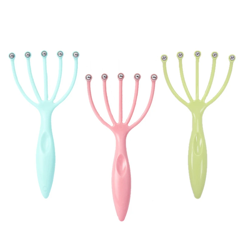 Ручной массажер для головы Расческа с пятипальцевыми шариками расслабления спа