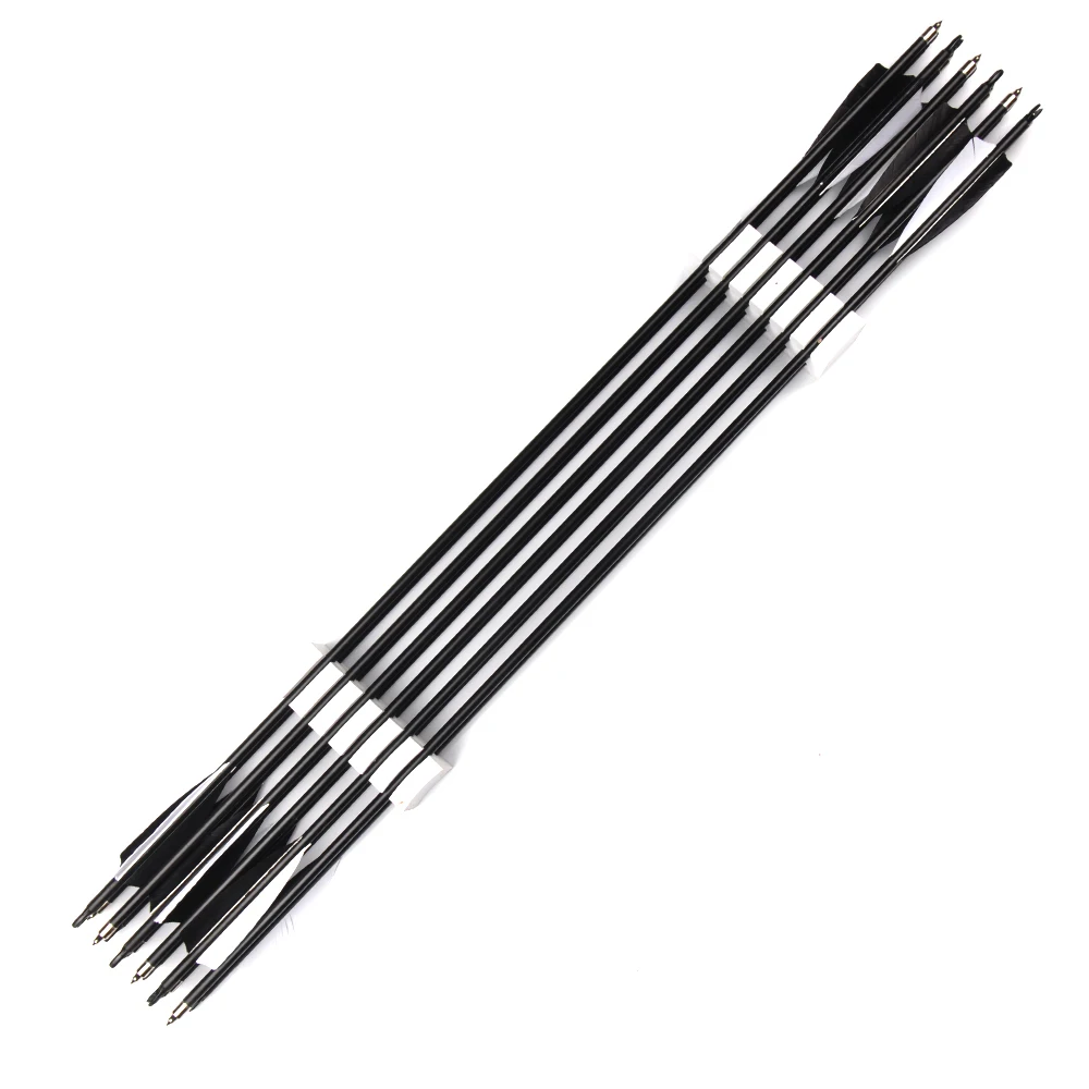 Стрелы из углеродного волокна с черно белыми стержнями 550 6/12/24 шт.|carbon shaft arrow|carbon