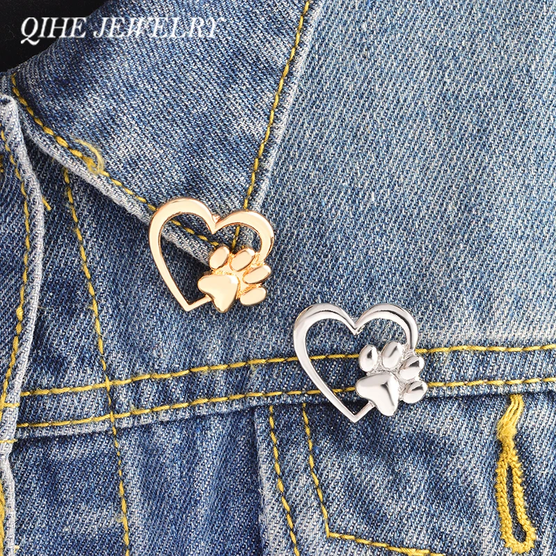 QIHE ювелирные изделия рисунок питомца с надписью love pins Броши Булавки на лацкан