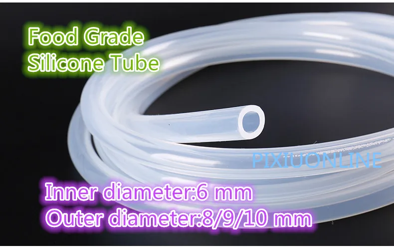 1 шт. импортная силиконовая трубка YT832 пищевой капиллярный прозрачный шланг 6 мм *