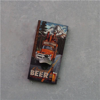 Beer Деревянная настенная открывалка для бутылок, открывалка для пивных бутылок в стиле ретро, настенная подвесная креативная открывалка для пивных бутылок, бар, ресторан, домашний декор, открытая - Цвет: Beer