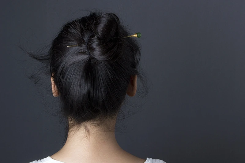 Женская заколка для волос из стерлингового серебра 925 пробы с яшмой винтажный