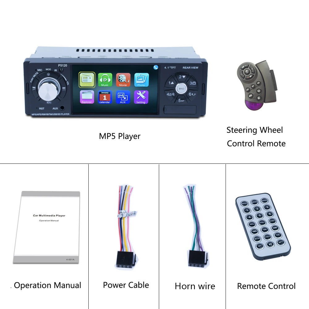 Автомагнитола AMPrime 4 1 дюйма MP3 MP5 плеер Bluetooth din Авторадио стереосистема USB FM