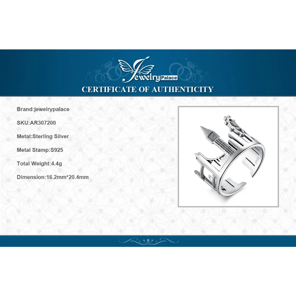 JewelryPalace Twin Towers Rings 925 Sterling Silver for Women Open Stackable Ring Band Jewelry Fine | Украшения и аксессуары