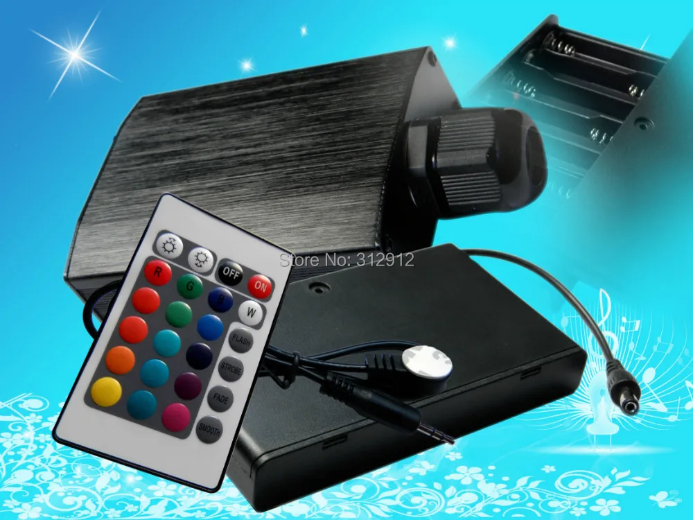 

Mini 5W RGB LED light engine with 24key IR remote;can work with battery