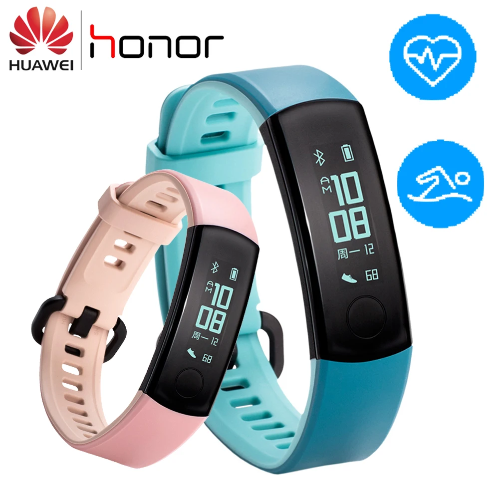 Умный Браслет huawei Honor Band 3, монитор сердечного ритма для плавания Honor 3, цветной браслет, водонепроницаемый фитнес-трекер