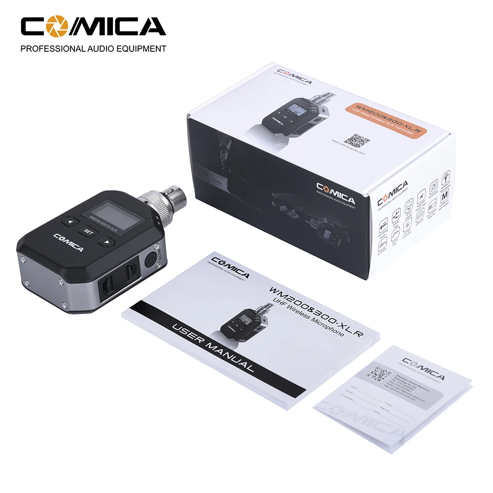 

COMICA UHF 96-channels and 60m Working Distance Metal Wireless PLUG-ON XLR Transmitter for XLR microphone