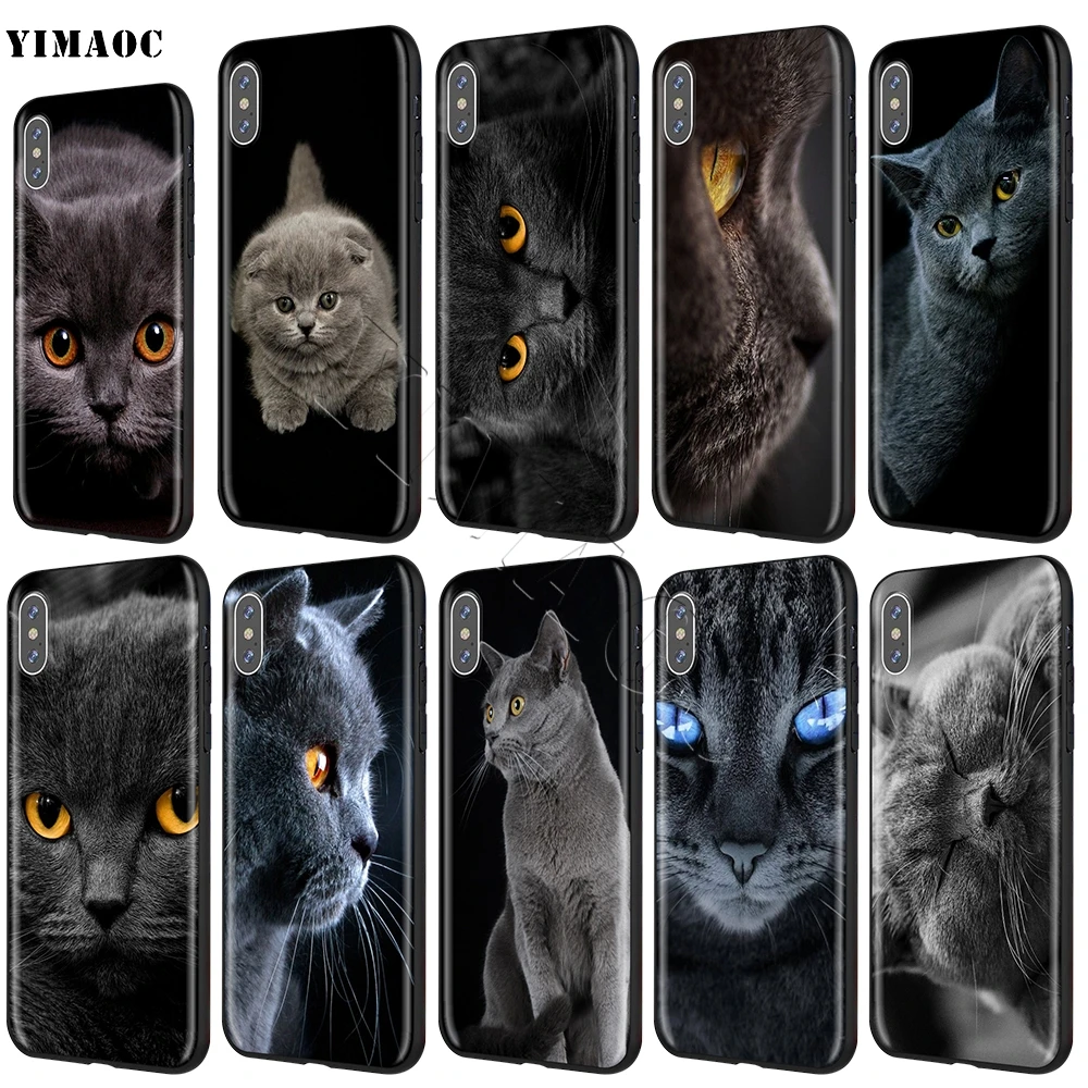 YIMAOC Британский короткий воздушный Кот Мягкий чехол для Apple iPhone SE 2020 5 детской 6 6s 7 8