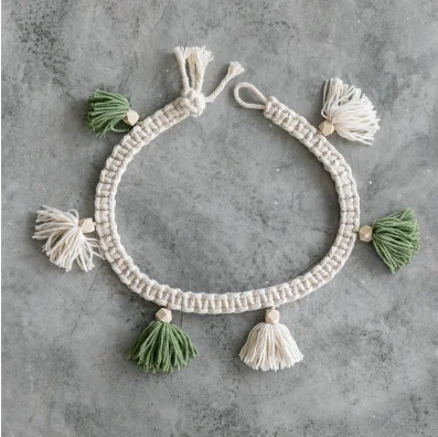 Green tassel Макраме настенный ручной настенный шнурок декоративный цветок украшение комнаты литературный кулон домашняя отделка кухни helpers - Цвет: Green tassel