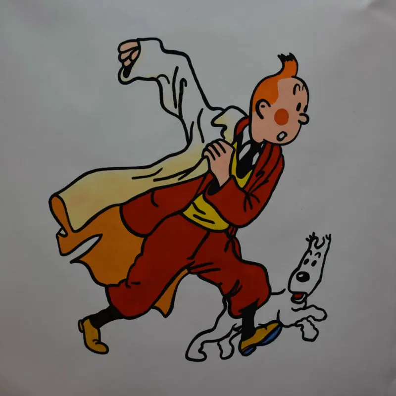 

Oil painting on canvas Handmade The Adventures of Tintin Modern Wall art Picture for living room Home decor #917