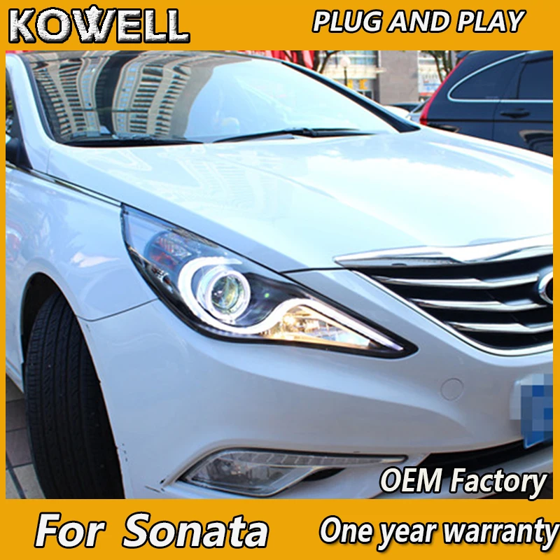 KOWELL Car Styling for Sonata 8 Headlight 2011-2014 LED Headlight DRL Lens Double Beam H7 HID Xenon Car Accessories