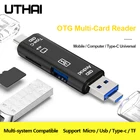 UTHAI C01 Type CMicroUSBUSB 3в1 OTG Кардридер высокоскоростной Универсальный OTG TFUSB для Android компьютера удлинитель адаптер