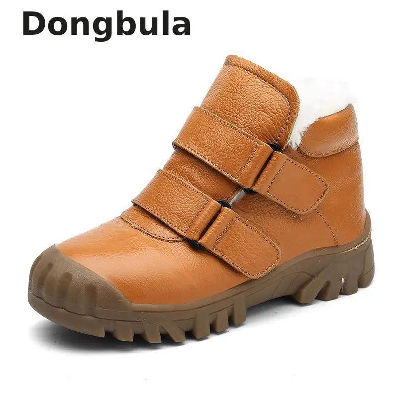 Зимняя детская обувь; ботильоны; модные ботинки для мальчиков; Детские кожаные водонепроницаемые ботинки martin; теплая спортивная обувь в британском стиле для девочек