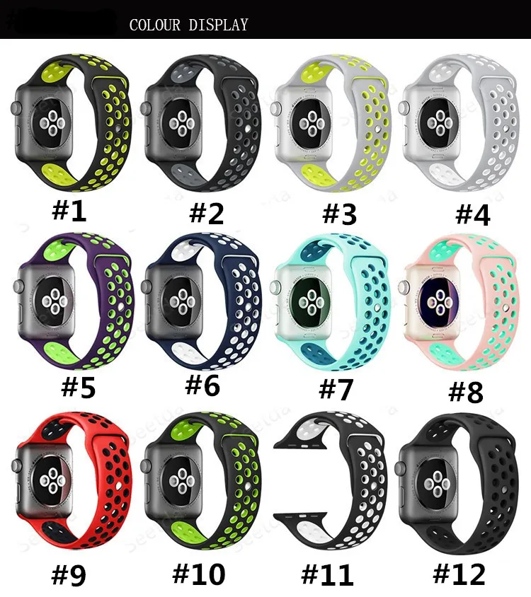 DHL 100 шт./лот спортивный ремешок для наручных часов iwatch, версия 3, 2, 1 силиконовый ремешок для часов для apple watch, ремешок 42 мм, 38 мм, версия NK резиновый браслет ремешок для часов