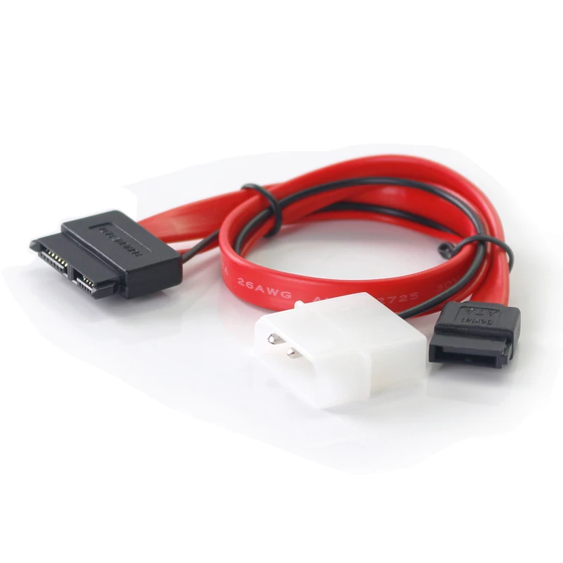 ULT BEST Slimline SATA 7 + 6 13pin данных Мощность сплиттер тонкий Molex IDE/SATA 4PIN с 7pin 30 см для