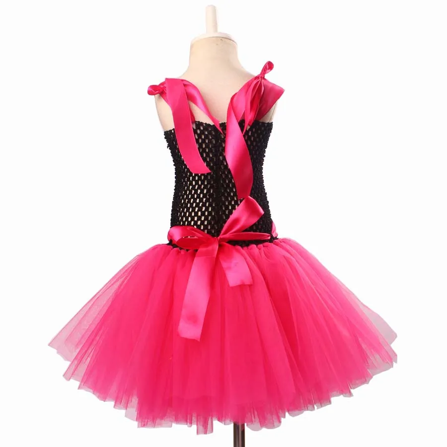 Bat Girl Halloween Costume Girls Hot Pink Tutu Dress with Mask Kids Super Hero Cosplay Fancy Vestidos Baby | Детская одежда и