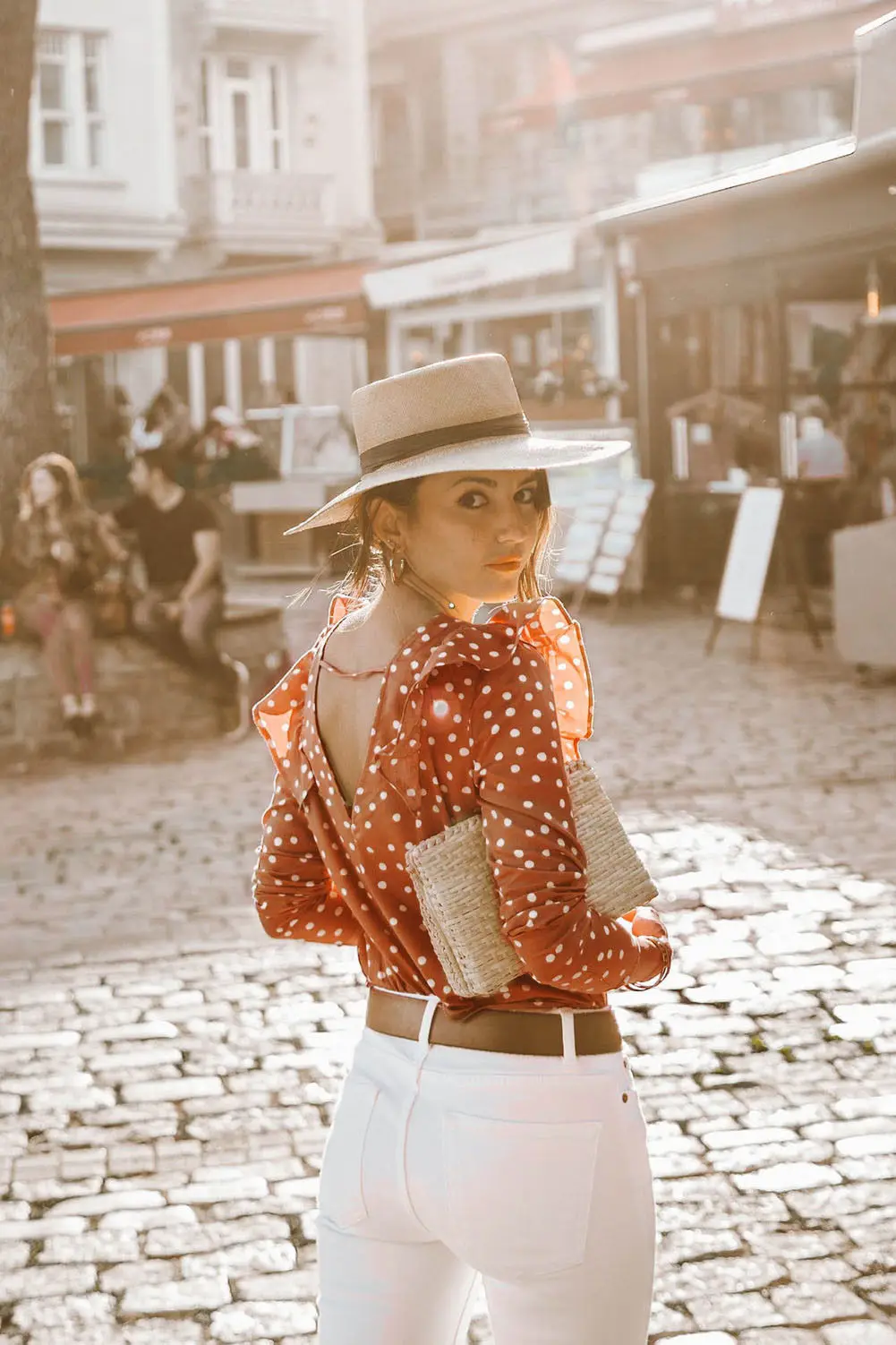 

US 2019 Womens Polka Dot V-Back Tops Ladies Summer Ruffled T Shirt Top Blouse