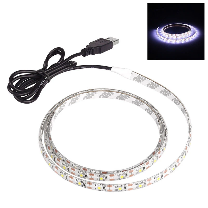 RGB SMD 3528 DC5V USB Светодиодная лента 50 см 1 м 2 3 4 5 клейкая Гибкая световая лампа ТВ