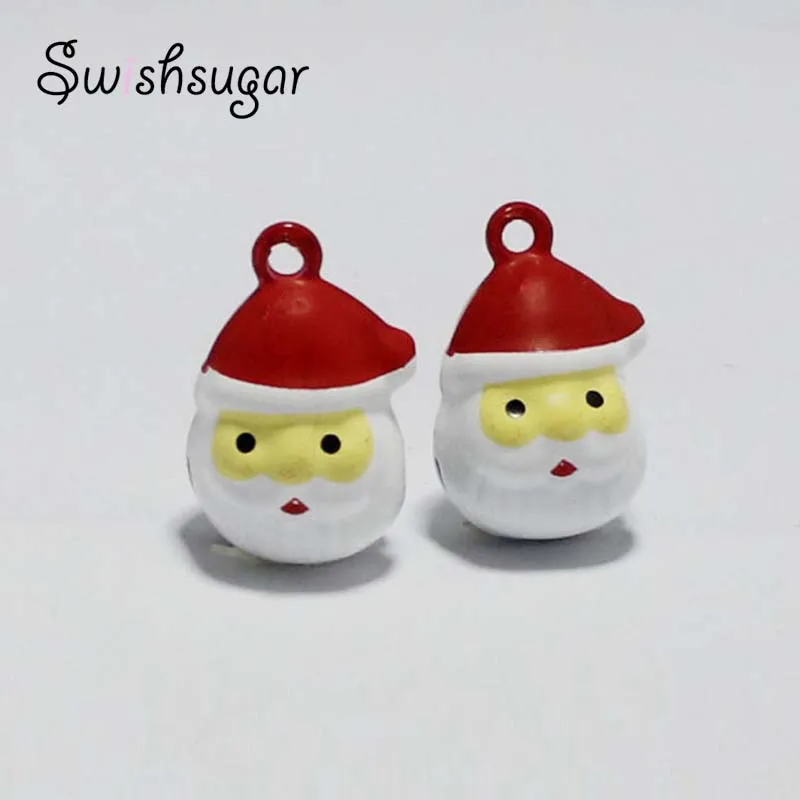 

Christmas Santa Claus Head Cartoon Metal Bell Charms Pendant Festival Decoration