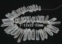 approx 43pcsstrand of aa grade quality raw quartz crystal point pendant beads rock crystal top drilled stick beads