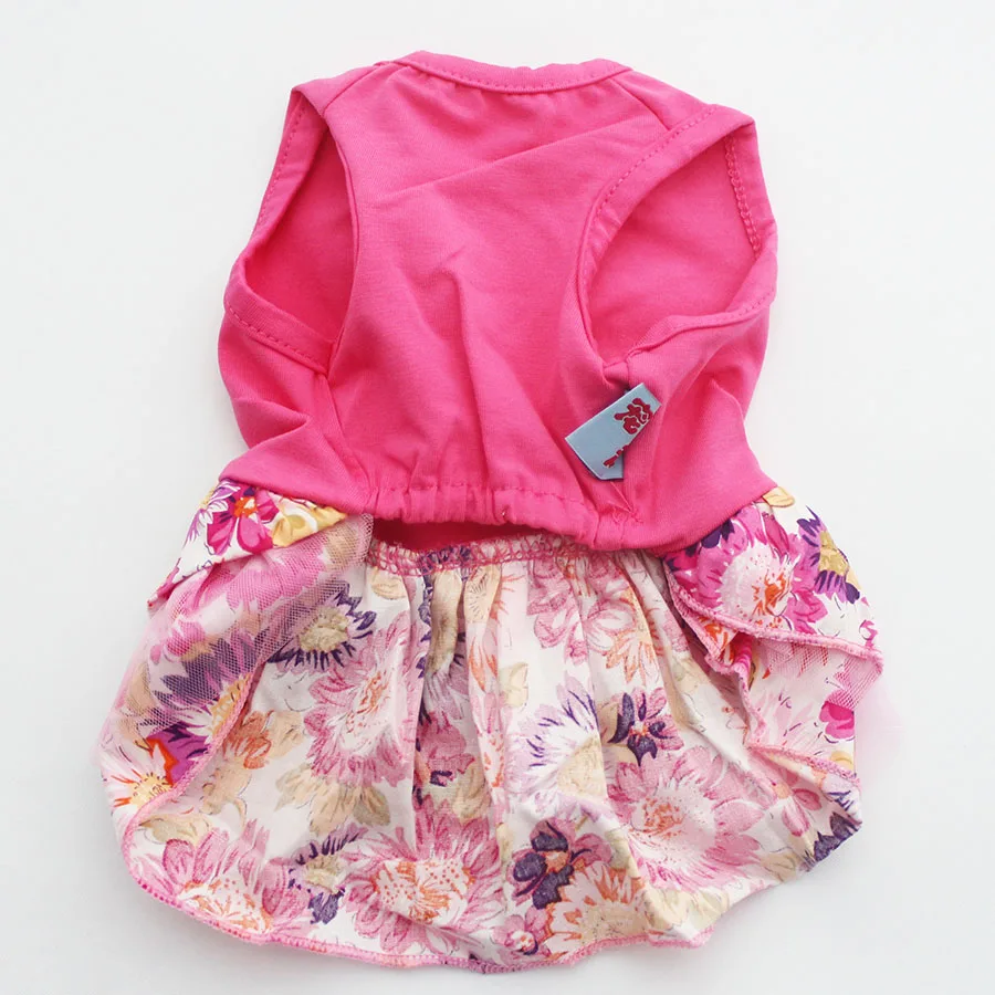 Платье рубашка с цветочным принтом для собак кошек щенков юбка одежда принцессы 5