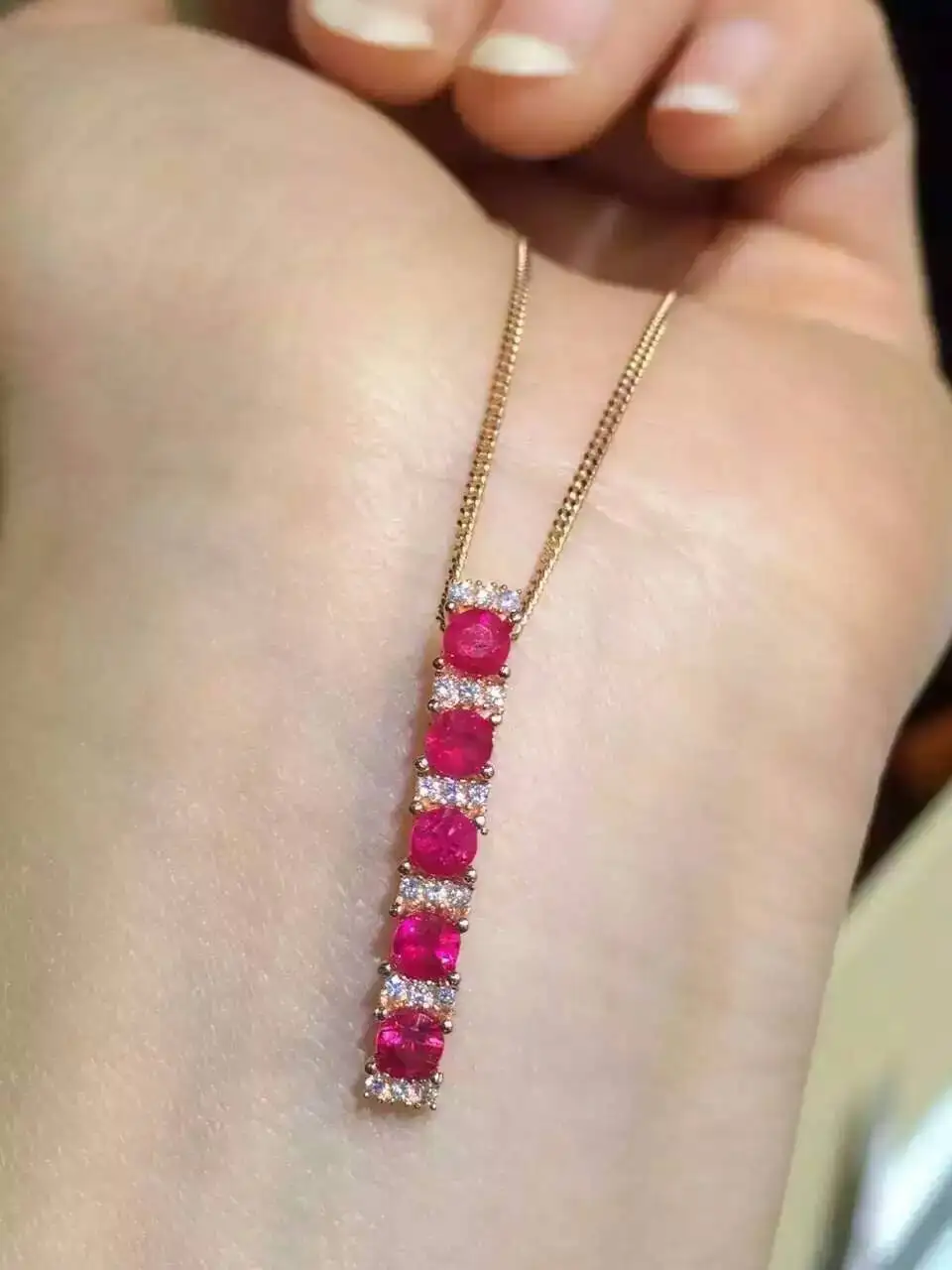 Женский кулон из серебра 925 пробы с красным Рубином|jewelry necklace pendants|jewelry pendantjewelry