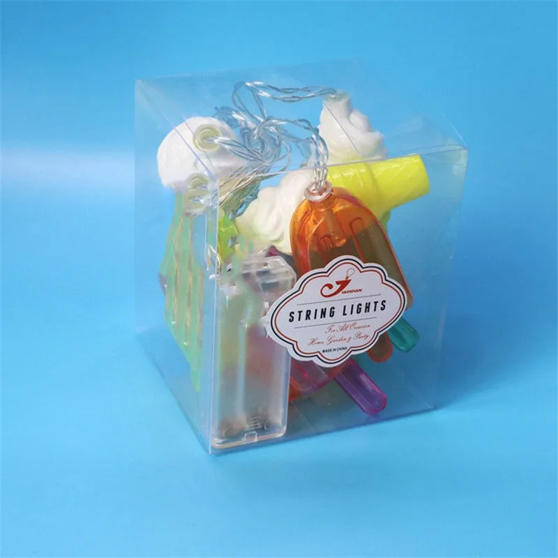 Colorful LED Ice Cream Light String Creative Popsicle Holiday Lamp Battery Box Christmas Bedroom Children Room Cafe Decor Cute |