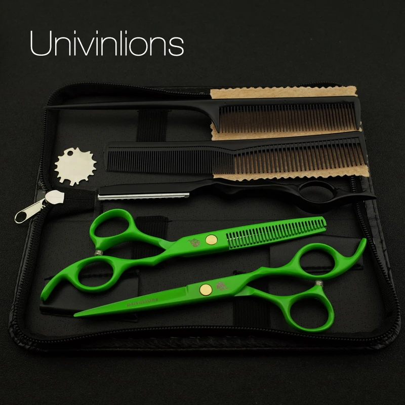 6 &quotс бесплатным подарком Горячая Распродажа Зеленый ножницы парикмахерские для
