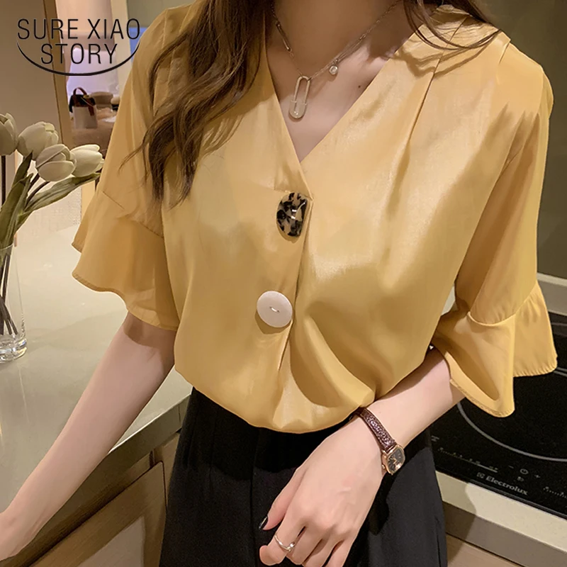 

4XLplus size blusas mujer de moda 2023 blouses woman ladies tops womens blouses and tops dames blouse zomer Flare Sleeve 5012 50