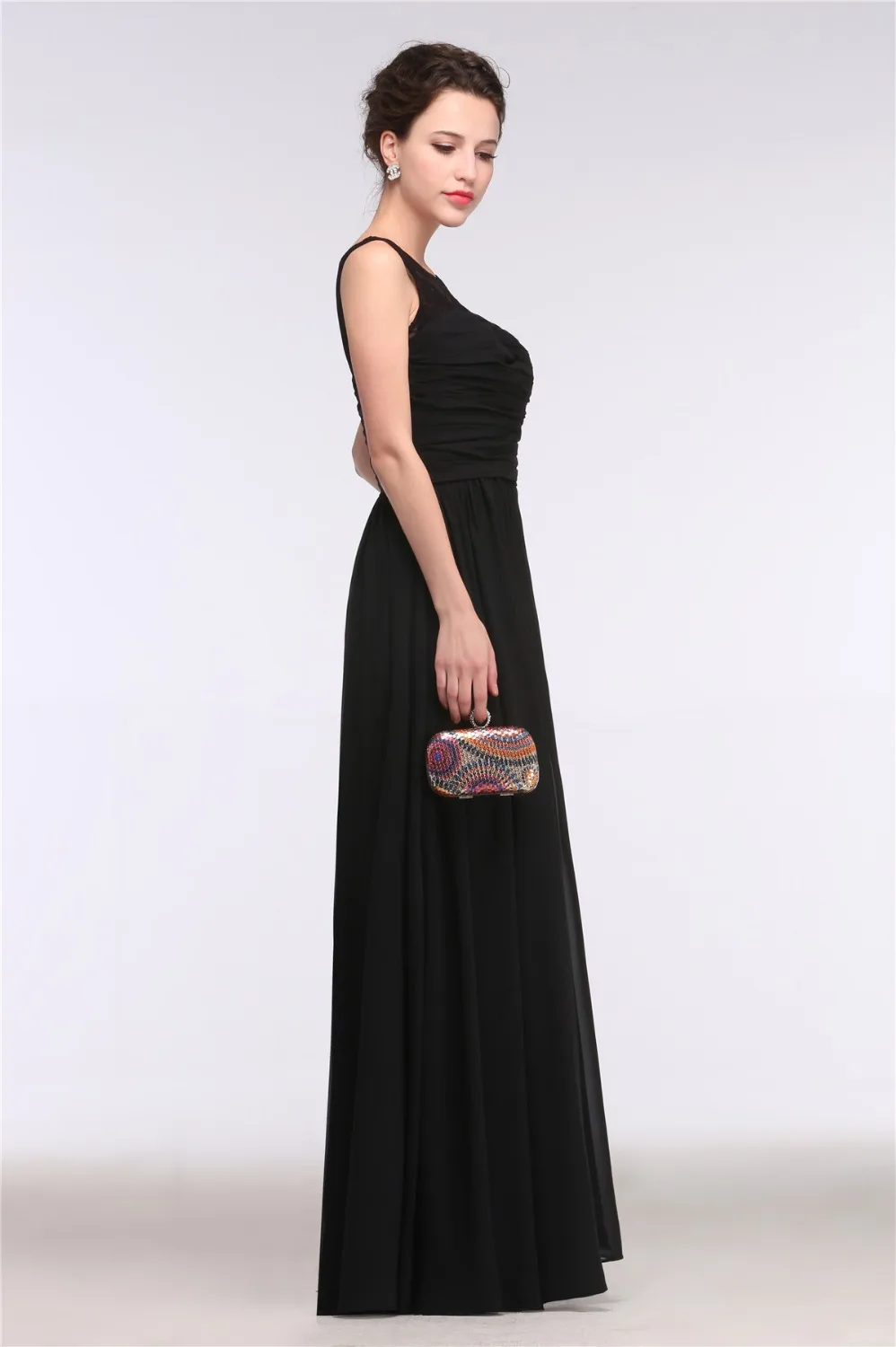 2016 год сбора винограда сексуальных шифон кружева пром платья настоящее фото