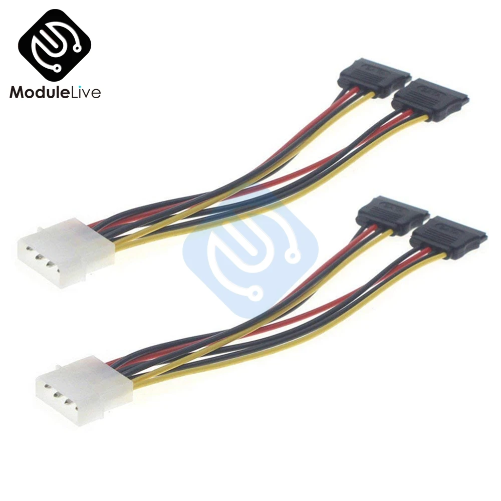4 контактный IDE Molex к 2 Последовательный ATA SATA Y сплиттер двойной жесткий диск