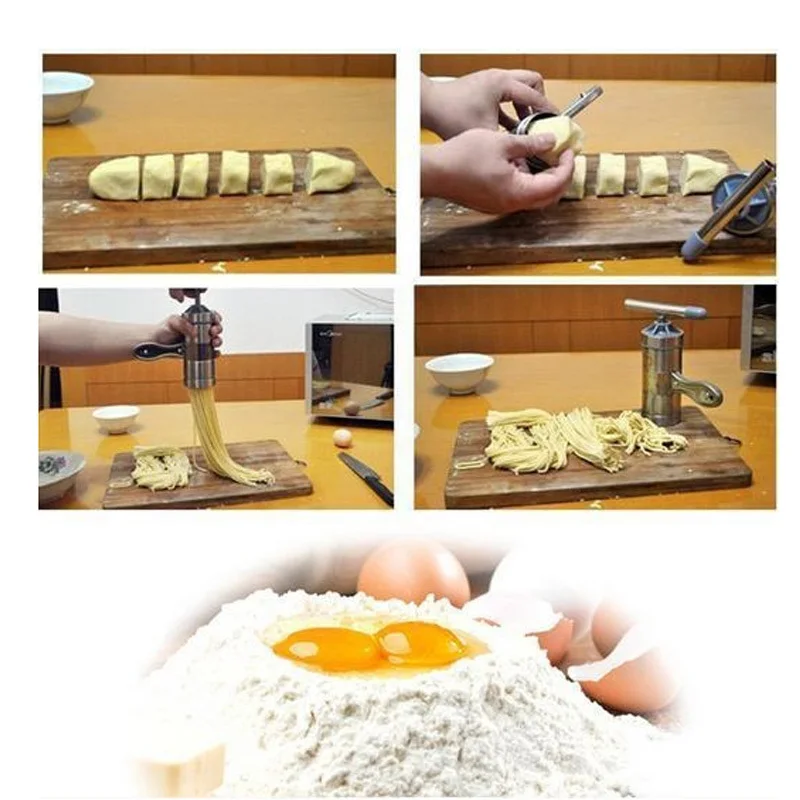 Кухня Нержавеющая сталь Паста Лапша Maker машина ручной работы 5 Режим Пресс