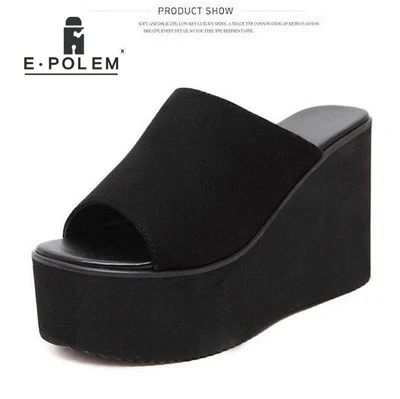 

Super High Heel Women's Slippers Europe And America Nightclub Wedges Slippers Thick Sandals And Slippers Outdoor