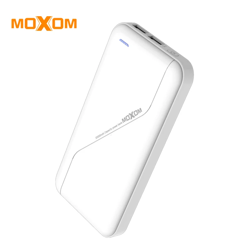 Портативное зарядное устройство MOXOM 20000 мАч два порта USB для телефонов iPhone 8 X Xiaomi