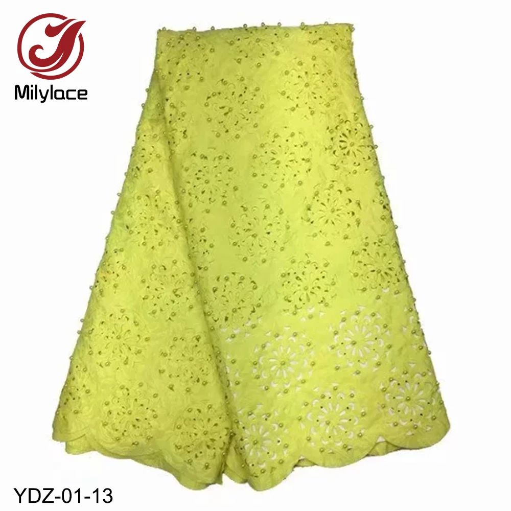 Milylace 2019 новая однотонная кружевная ткань лазерной резки 5 ярдов африканская