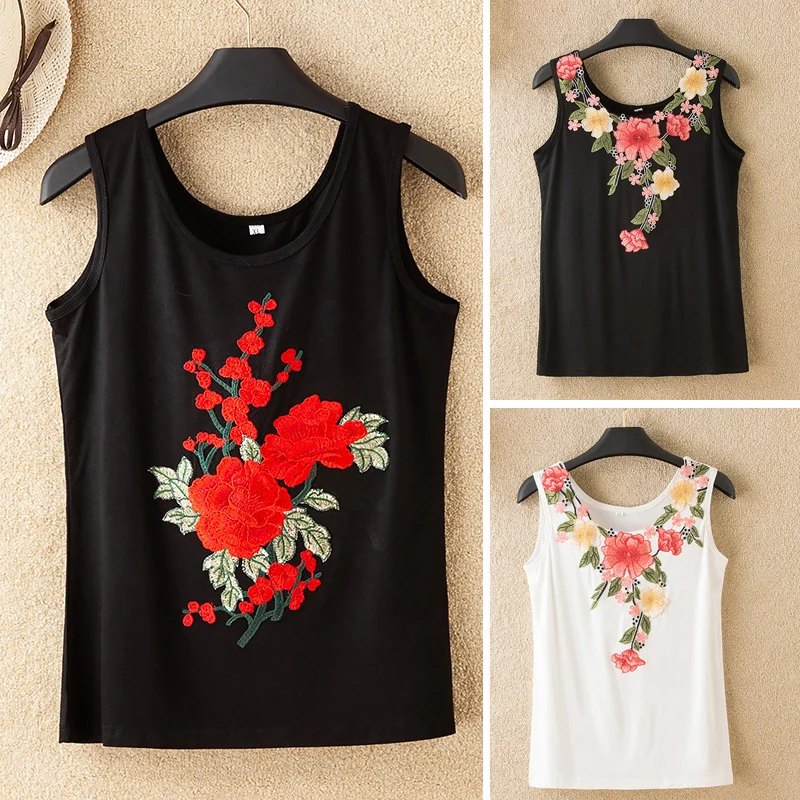 

cotton bottom vest women's spring summer large size 100 take the middle-aged and elderly mother installed sleeveless shirt Mw715